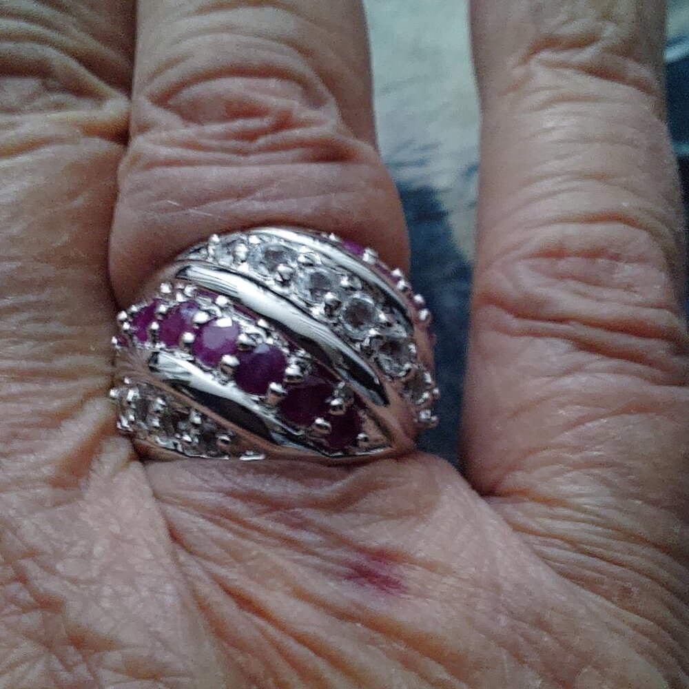 Ruby & White Topaz Ring (NWOT)